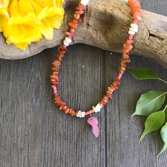 Jewelry - 🍋🌿Handmade Blown Glass Rock Necklace🌿🍋